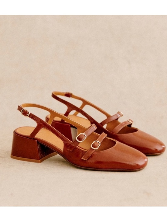 Sezane Shoes - Sézane 🇫🇷 Paula babies polished camel size 9 in great condition!